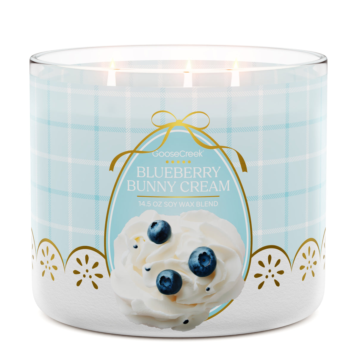 Luxurious Blueberry Bunnycream Large 3-Wick Candle - Exquisite