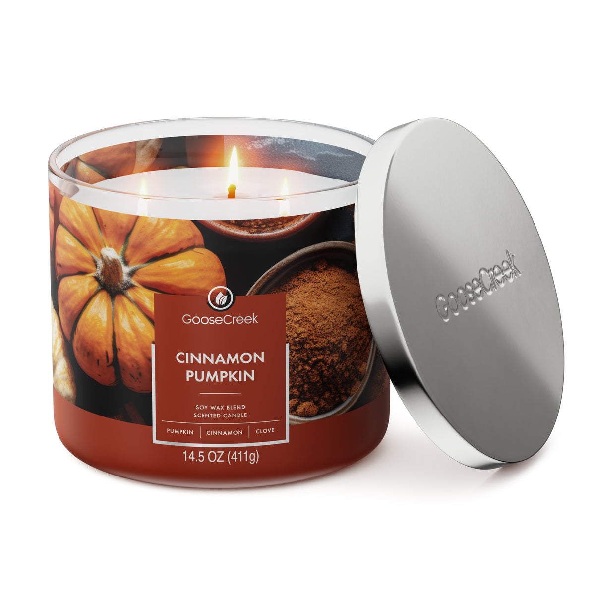 Cinnamon Pumpkin Large 3-Wick Candle - Fall Fragrance with Country