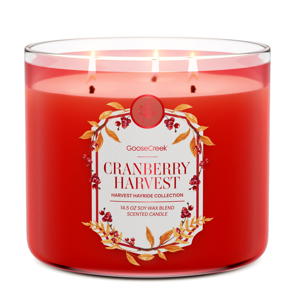 Cranberry Harvest 3-Wick Candle: Embrace the Essence of Fall