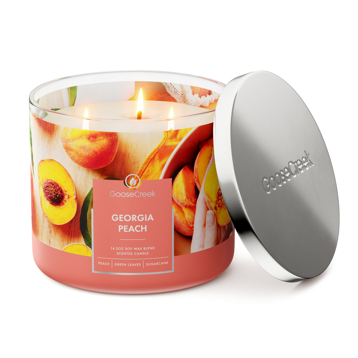 Delicious Georgia Peach 3-Wick Candle - Sweet and Juicy Fragrance