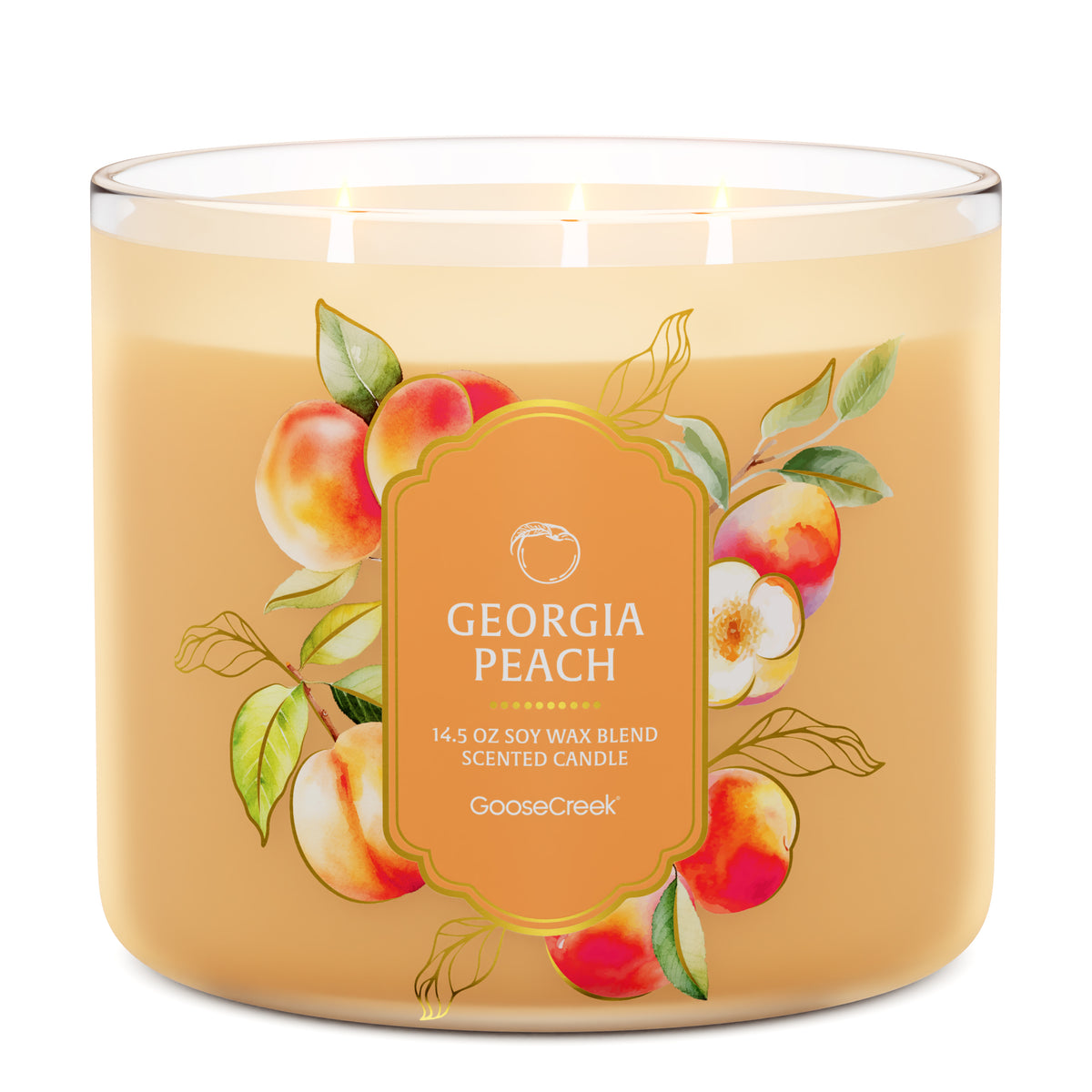 Delicious Georgia Peach 3-Wick Candle - Sweet and Juicy Fragrance