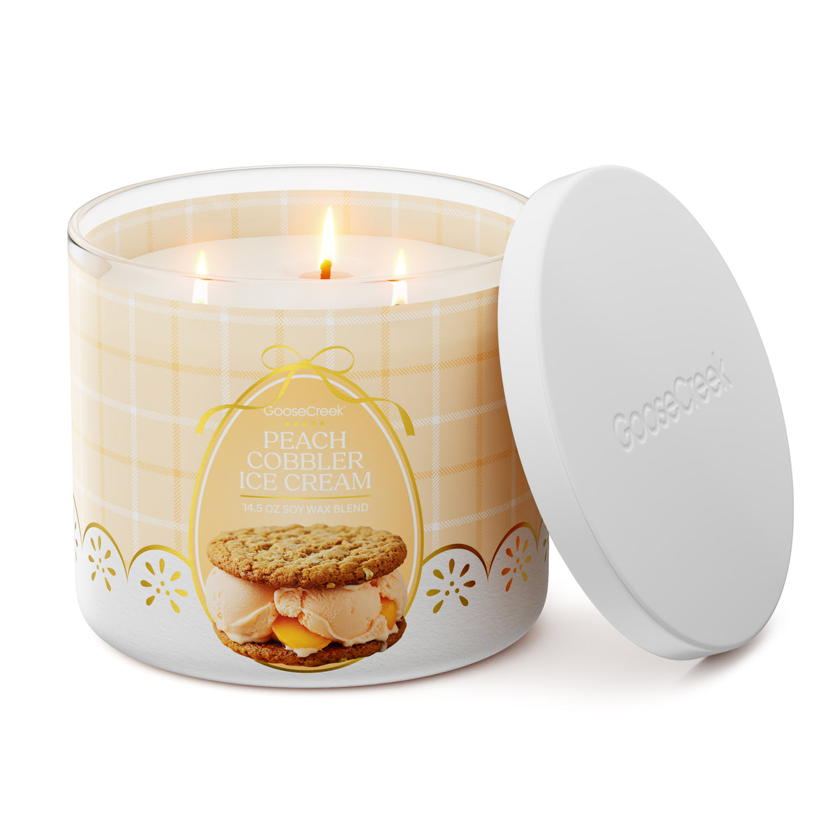 Delicious Peach Cobbler Ice Cream Candle for a Sweet Home Ambiance