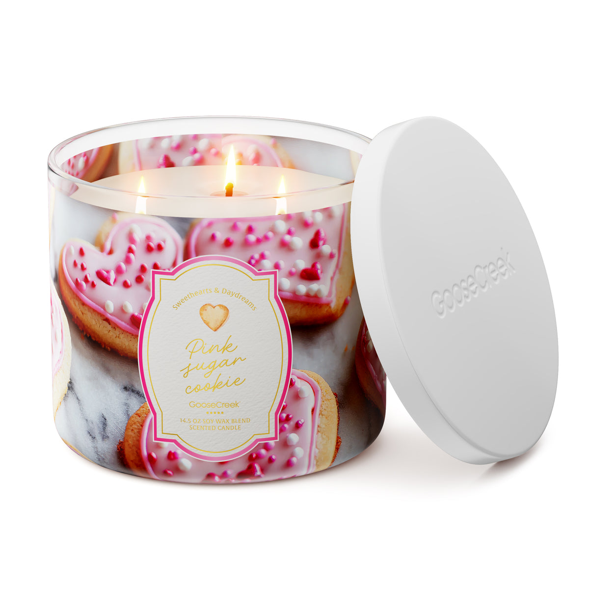 Pink Sugar Cookie Large 3-Wick Candle - Sweet Cherry Vanilla