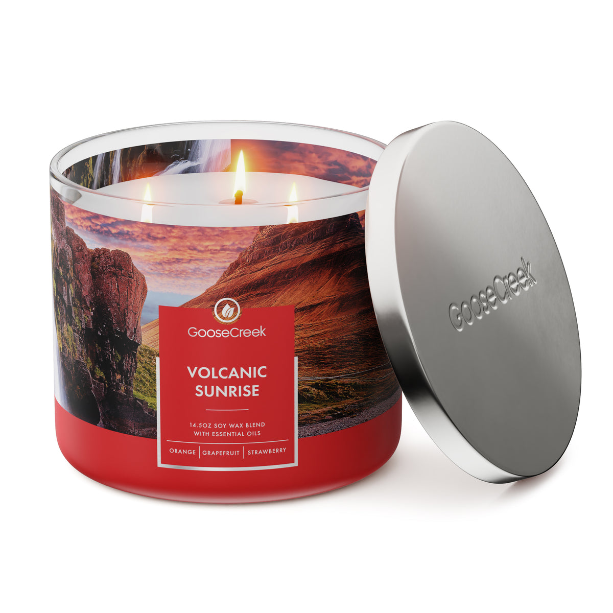 Eruptive Citrus Strawberry Volcano Candle - Goose Creek Candles