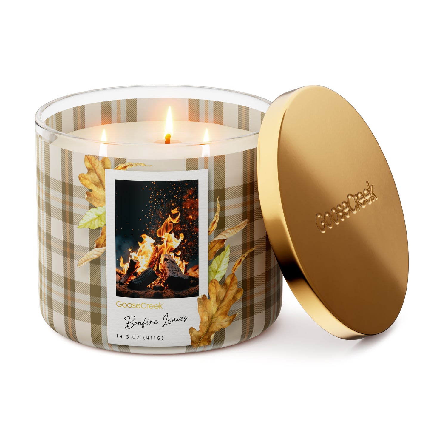 Bonfire Leaves 3-Wick Candle