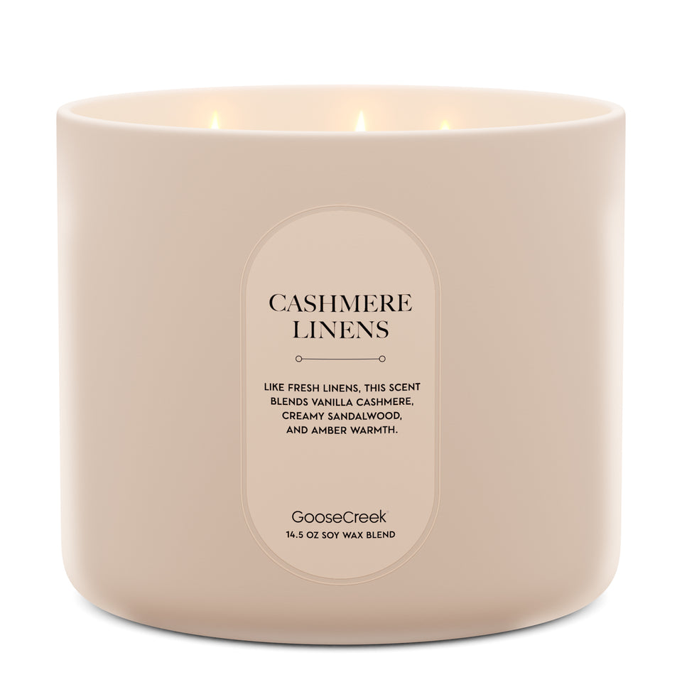 Cashmere Linens High Intensity 3-Wick 14.5oz Candle