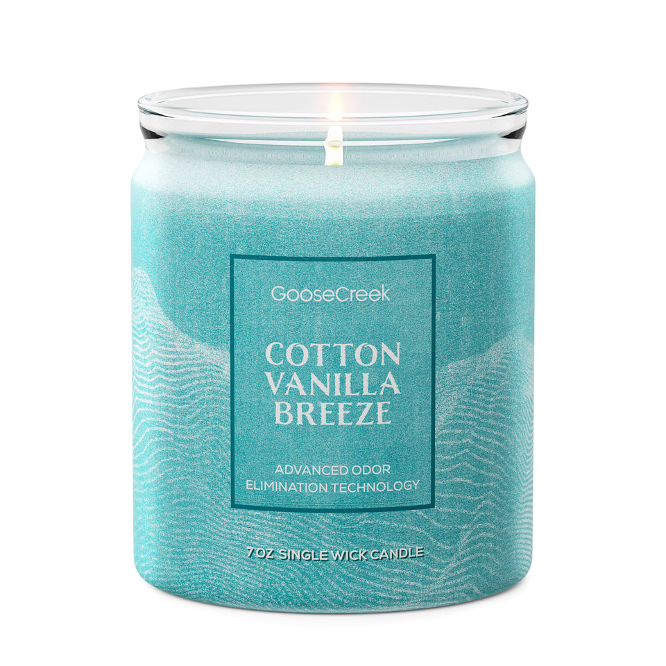 Cotton Vanilla Breeze Odor Eliminating 7oz Single Wick Candle