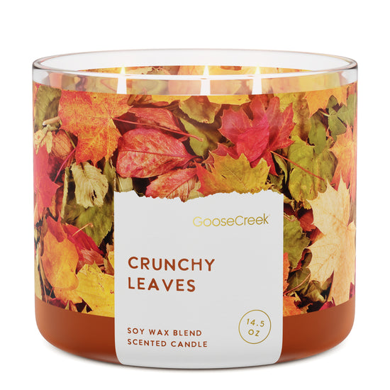Crunchy Leaves Large 3-Wick Candle - Cozy Fall Scent for Your Home