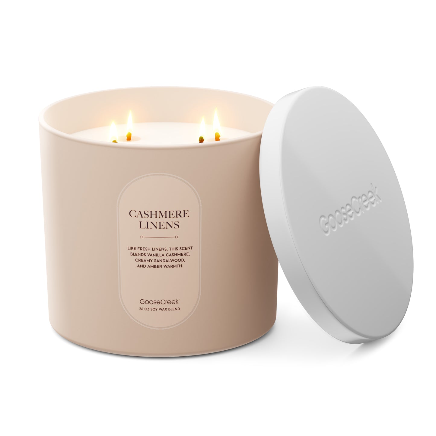 Cashmere Linens High Intensity 4-Wick 26oz Candle