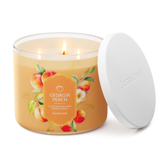 Delicious Georgia Peach 3-Wick Candle - Sweet and Juicy Fragrance