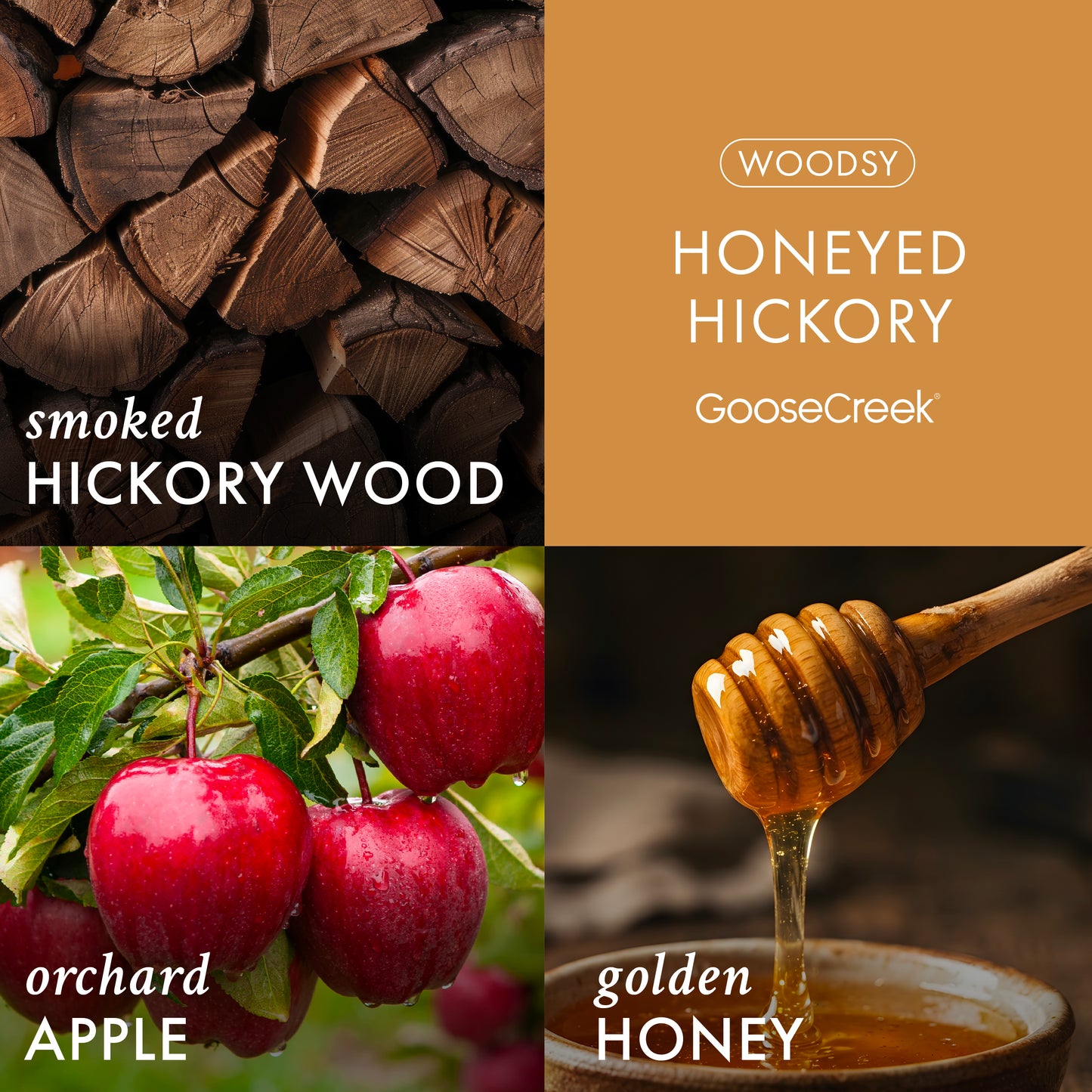 Honeyed Hickory 3-Wick Candle