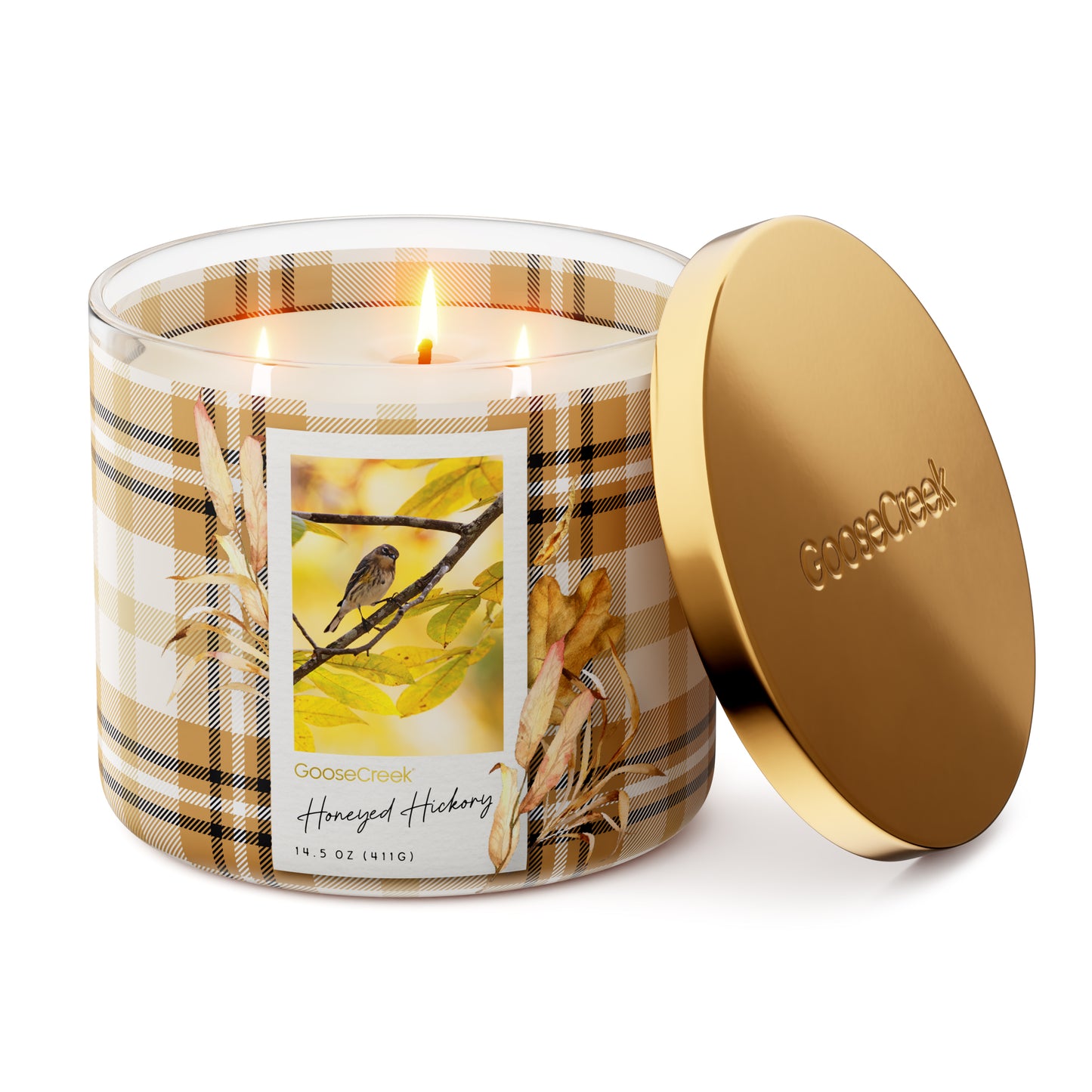 Honeyed Hickory 3-Wick Candle