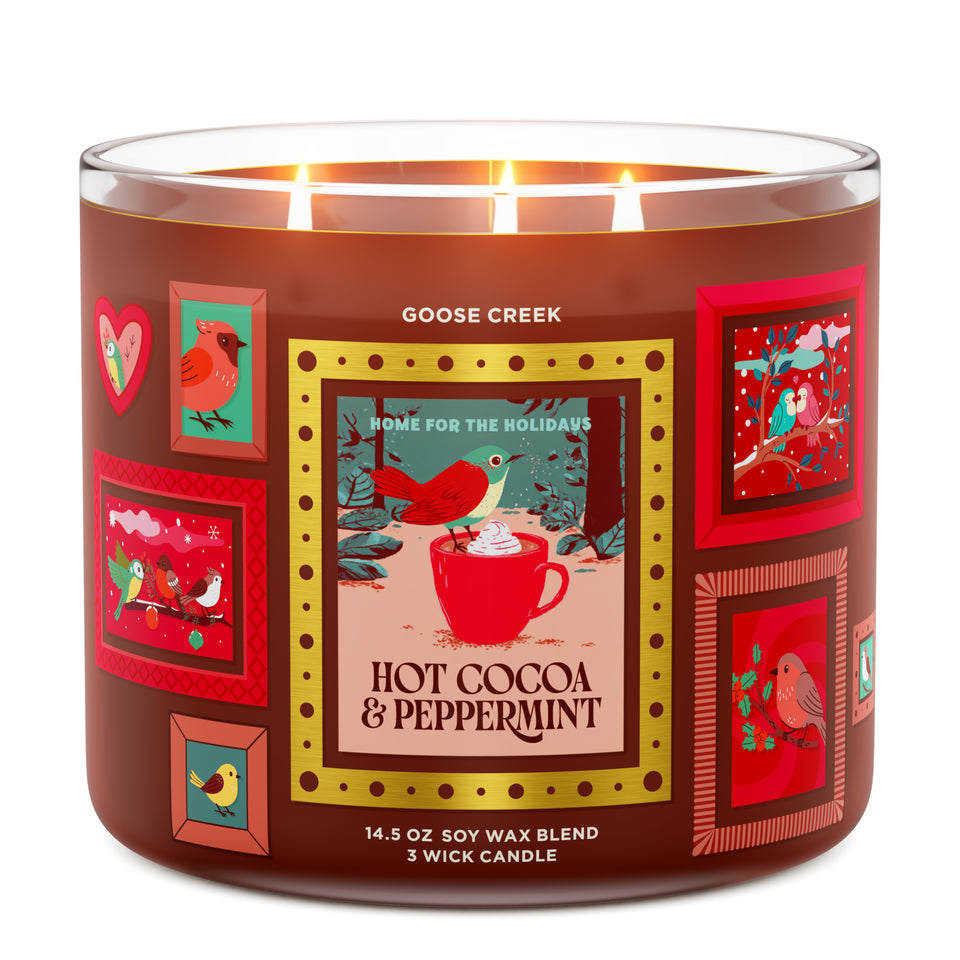 Hot Cocoa & Peppermint 3-Wick Candle