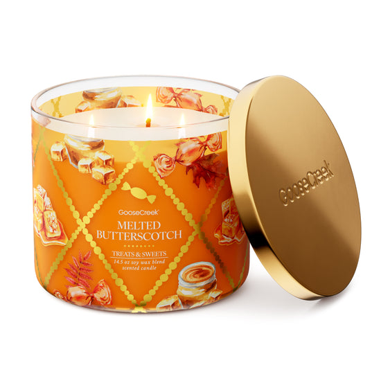 Melted Butterscotch 3-Wick Candle - Fragrant Fall Scent | Scented