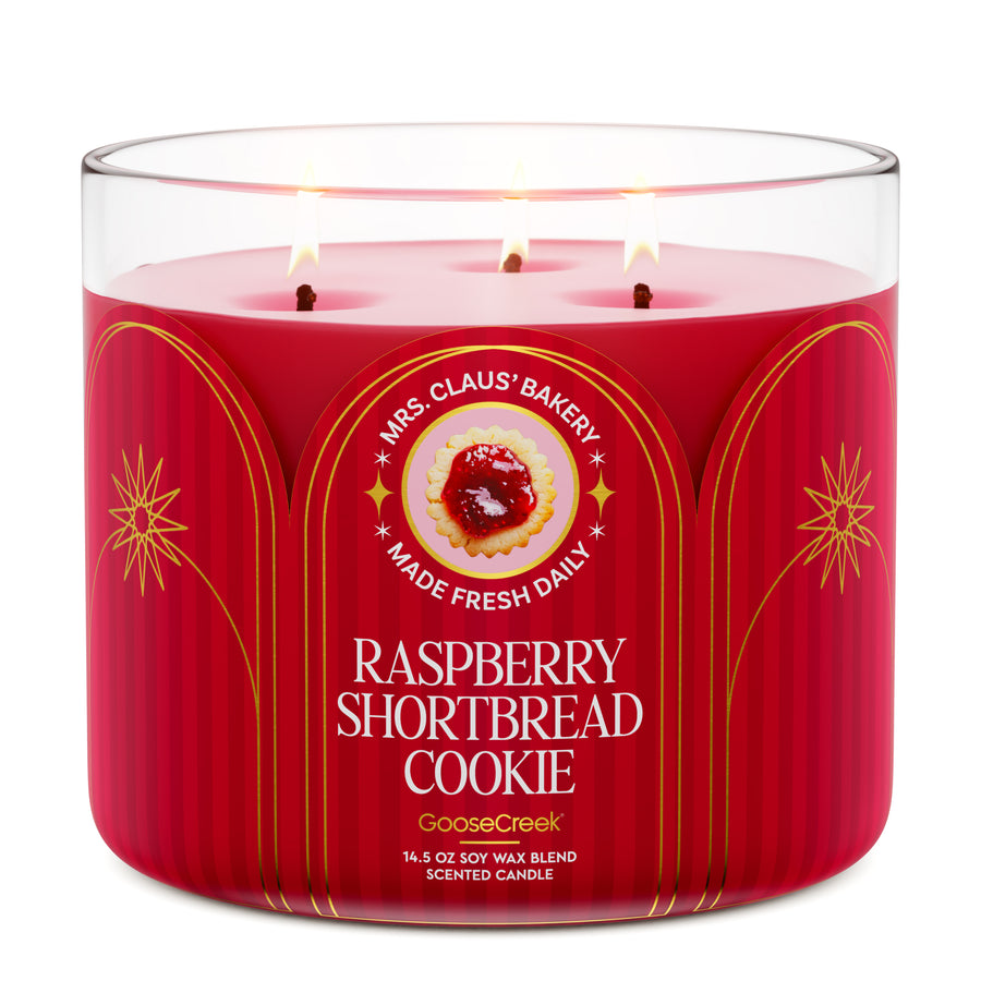 Raspberry Shortbread Cookie 3-Wick Candle