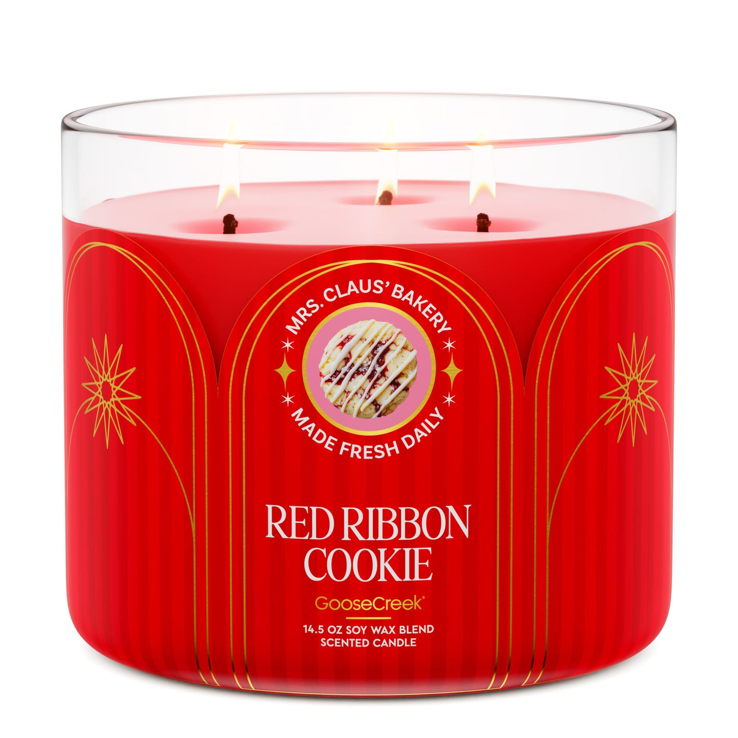 Red Ribbon Cookie 3-Wick Candle