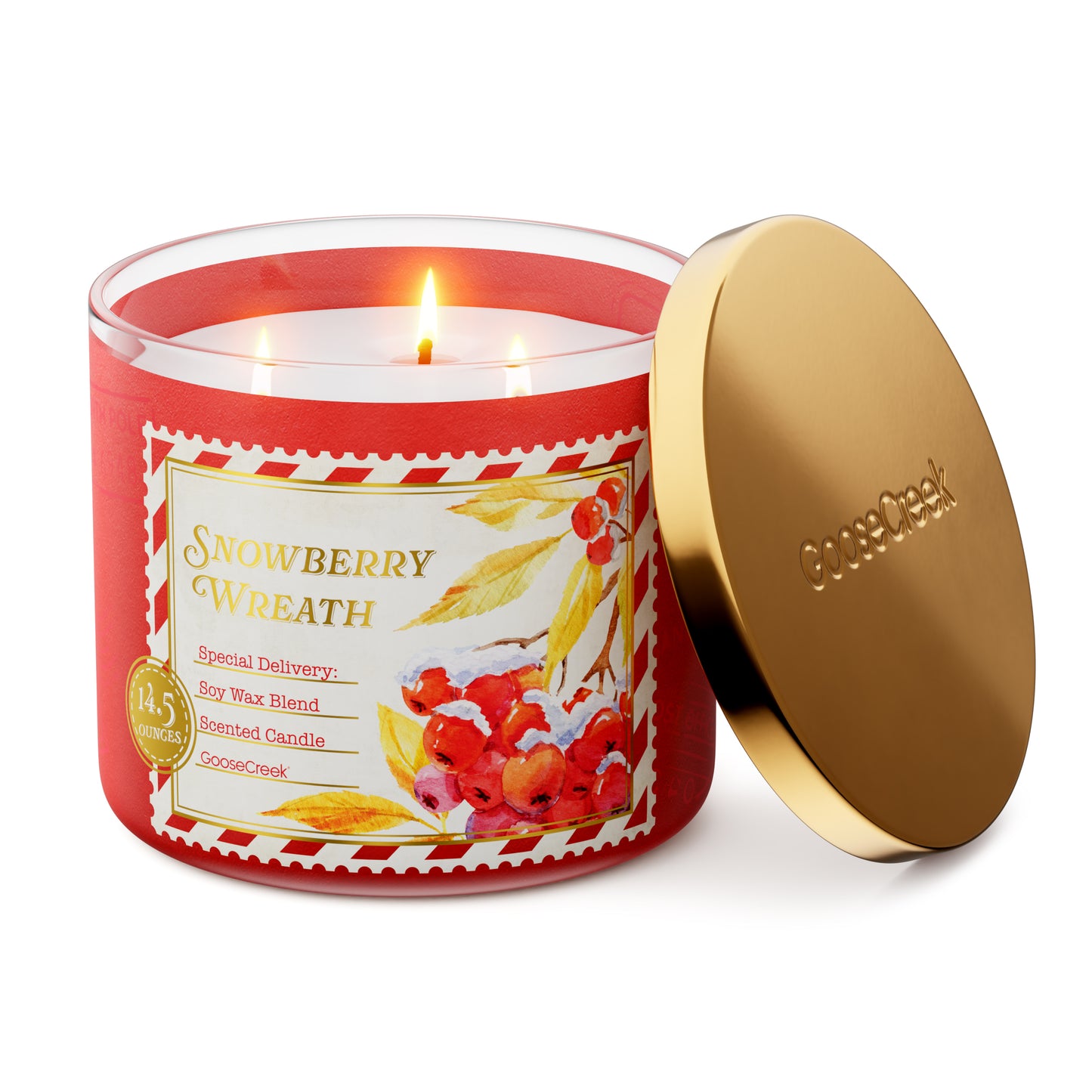 Snowberry Wreath 3-Wick Candle
