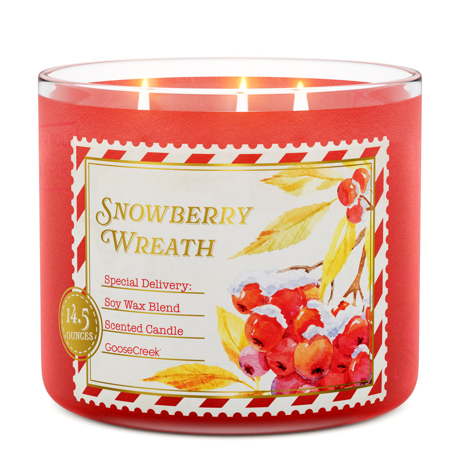 Snowberry Wreath 3-Wick Candle
