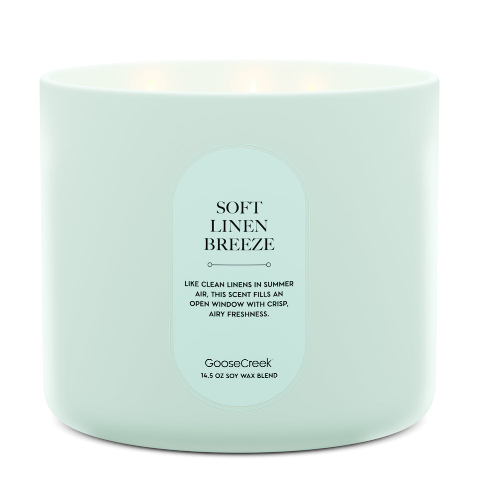 Soft Linen Breeze High Intensity 3-Wick 14.5oz Candle