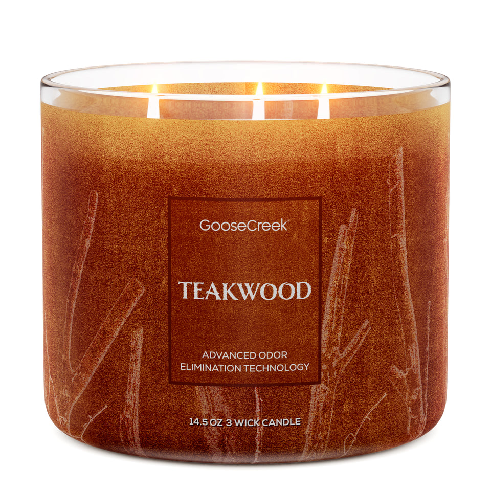 Teakwood Odor Eliminating 3-Wick Candle