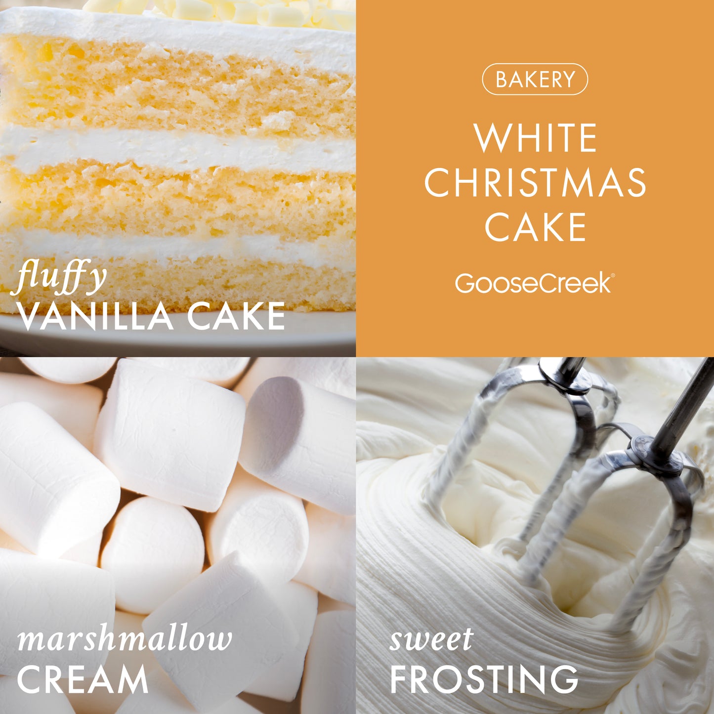 White Christmas Cake 3-Wick Candle