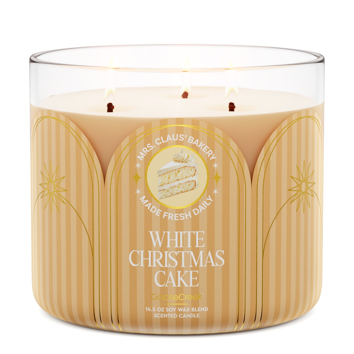White Christmas Cake 3-Wick Candle