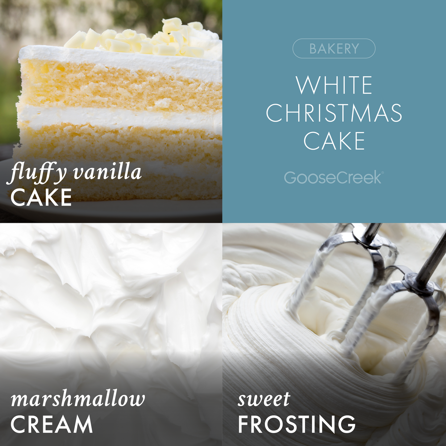 White Christmas Cake 7oz Single Wick Candle