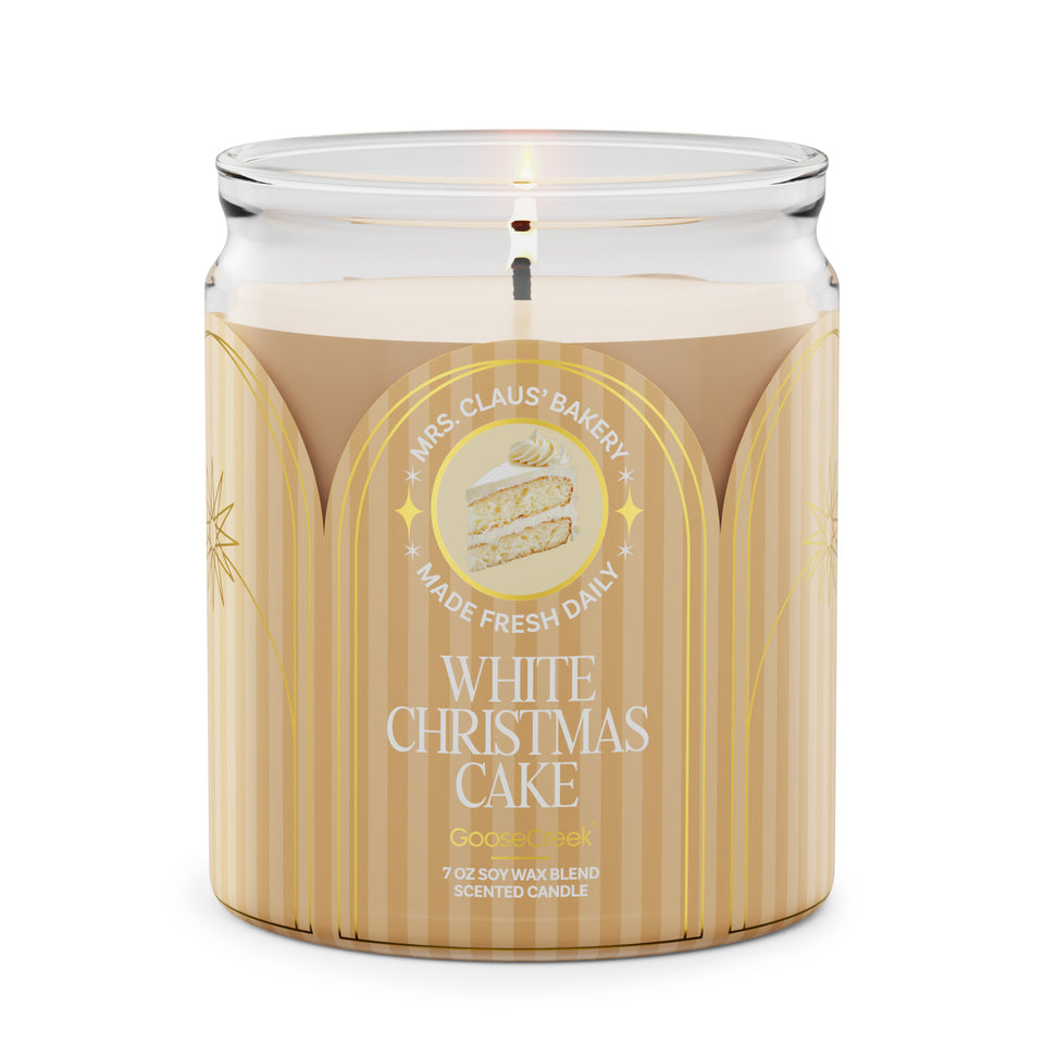 White Christmas Cake 7oz Single Wick Candle