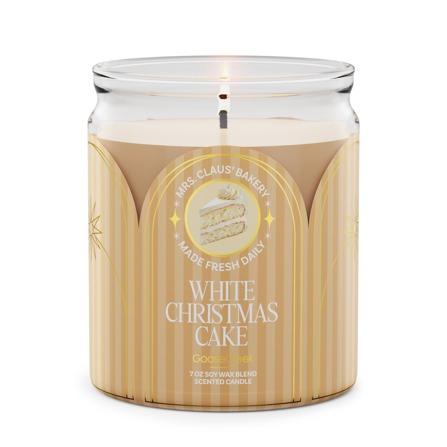 White Christmas Cake 7oz Single Wick Candle