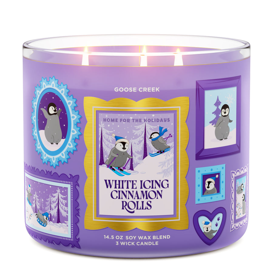 White Icing Cinnamon Roll 3-Wick Candle